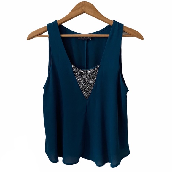 COPY - ASTR | Teal Embellished Split Back Tank - Picture 1 of 9